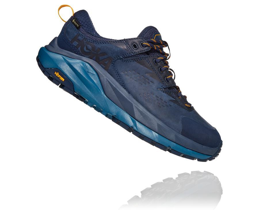 Hoka One One Kaha Låga Gore-Tex Trailskor Dam - Marinblå - XWRMI-0814